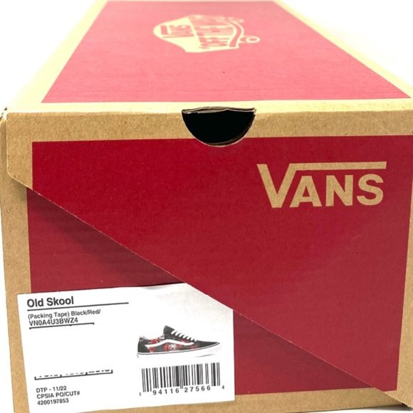 VANS Old Skool Shoe Casual Low Top Canvas Suede Red Black Men's Size VN0A4U3BWZ4 - Picture 2 of 11